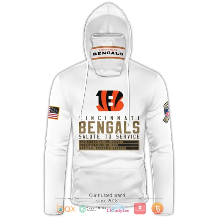Personalized NFL Cincinnati Bengals White 3d hoodie mask 2 Personalized NFL Cincinnati Bengals White 3d hoodie mask 1