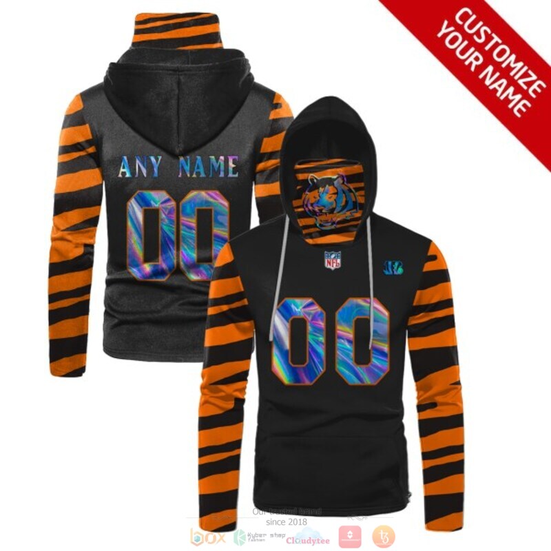 Personalized NFL Cincinnati Bengals black custom 3d hoodie mask