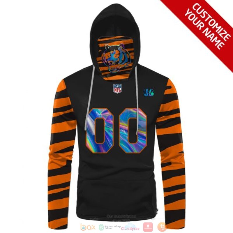 Personalized NFL Cincinnati Bengals black custom 3d hoodie mask 1