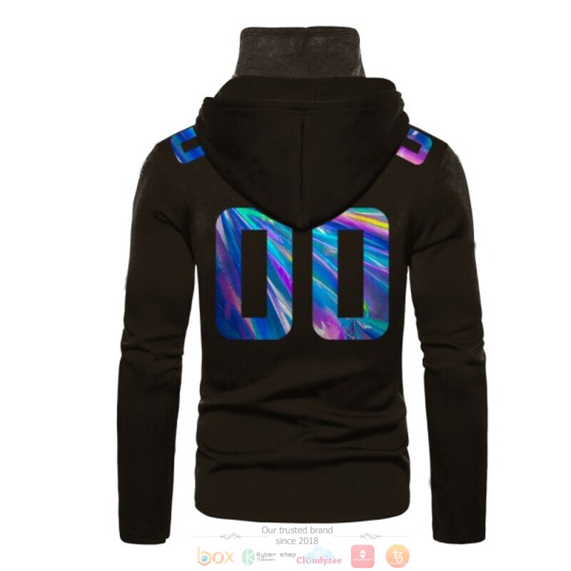 NFL Cleveland Browns black hologram Personalized custom 3d hoodie mask 3 Personalized NFL Cleveland Browns black hologram custom 3d hoodie mask 1 2