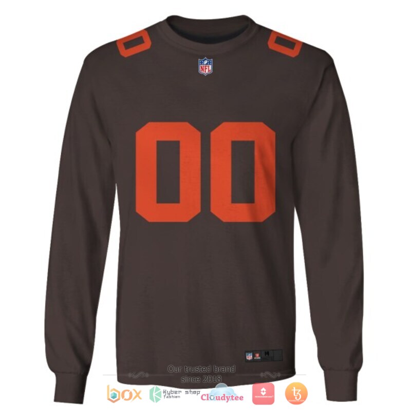 Personalized NFL Cleveland Browns borwn custom 3d shirt hoodie 1 2 3 4