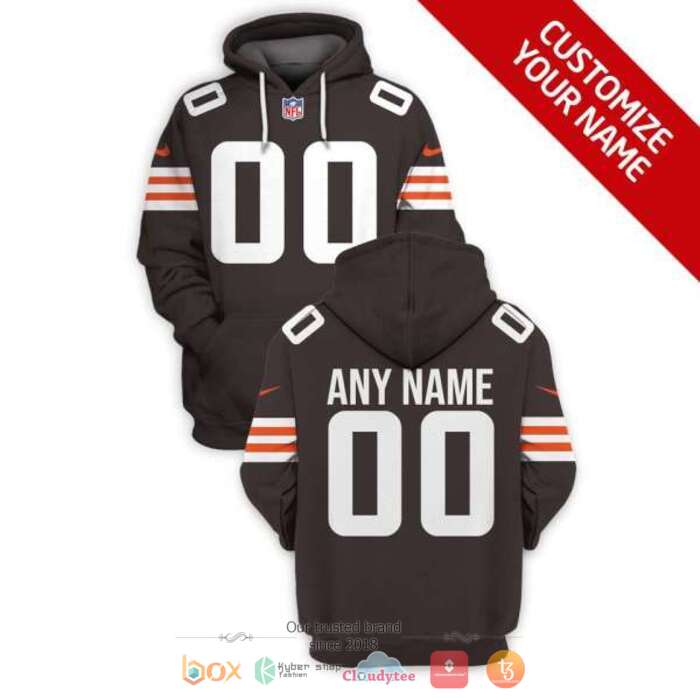 Personalized NFL Cleveland Browns dark brown 3d shirt, hoodie 16 Personalized NFL Cleveland Browns dark brown 3d shirt hoodie