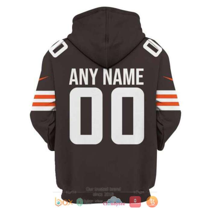 Personalized NFL Cleveland Browns dark brown 3d shirt, hoodie 4 Personalized NFL Cleveland Browns dark brown 3d shirt hoodie 1 2 3