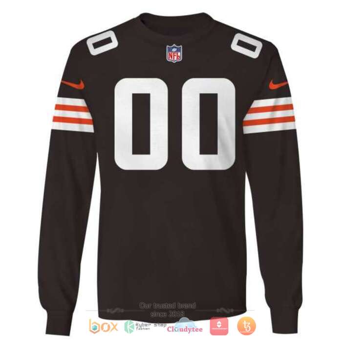 Personalized NFL Cleveland Browns dark brown 3d shirt, hoodie 5 Personalized NFL Cleveland Browns dark brown 3d shirt hoodie 1 2 3 4