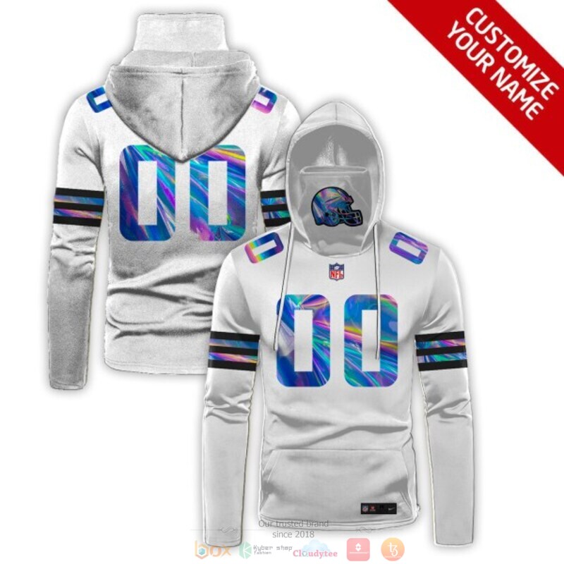 Personalized NFL Cleveland Browns white hologram custom 3d hoodie mask