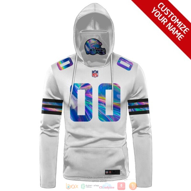 Personalized NFL Cleveland Browns white hologram custom 3d hoodie mask 1