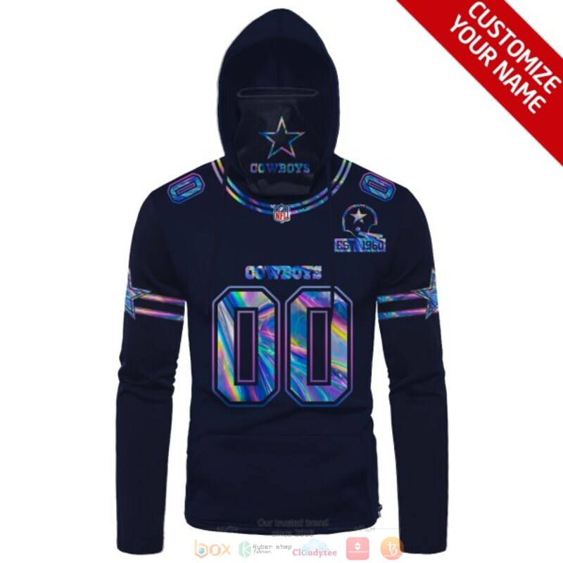 Personalized NFL Dallas Cowboys Est 1960 black custom 3d hoodie mask 1