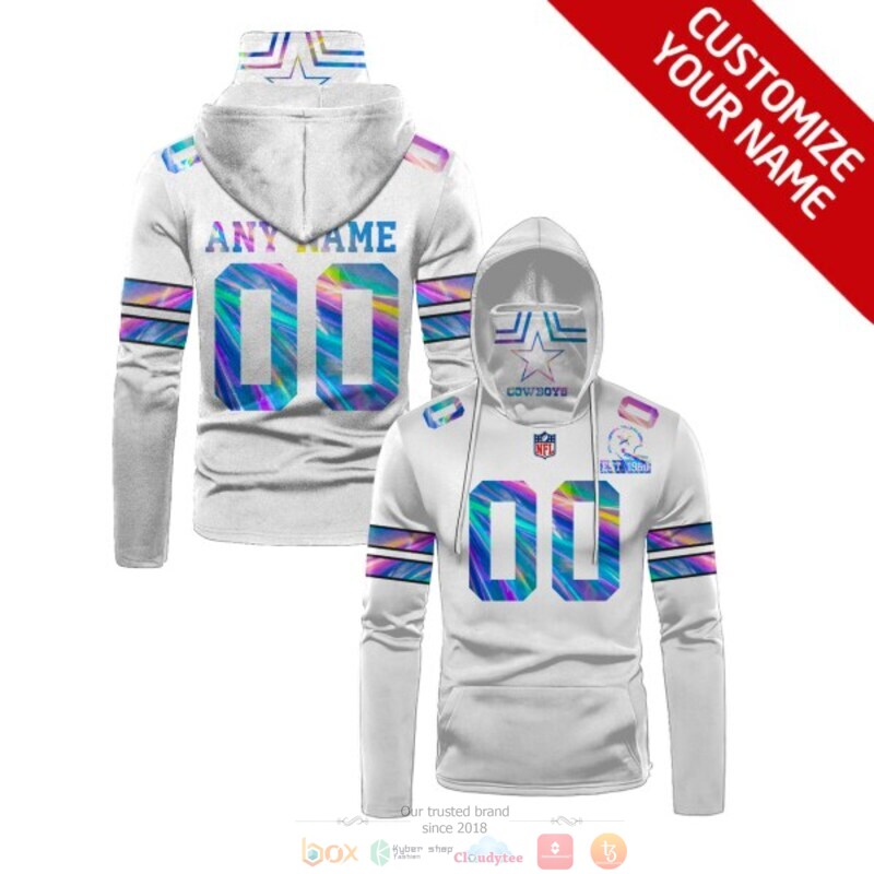 Personalized NFL Dallas Cowboys Est 1960 white custom 3d hoodie mask