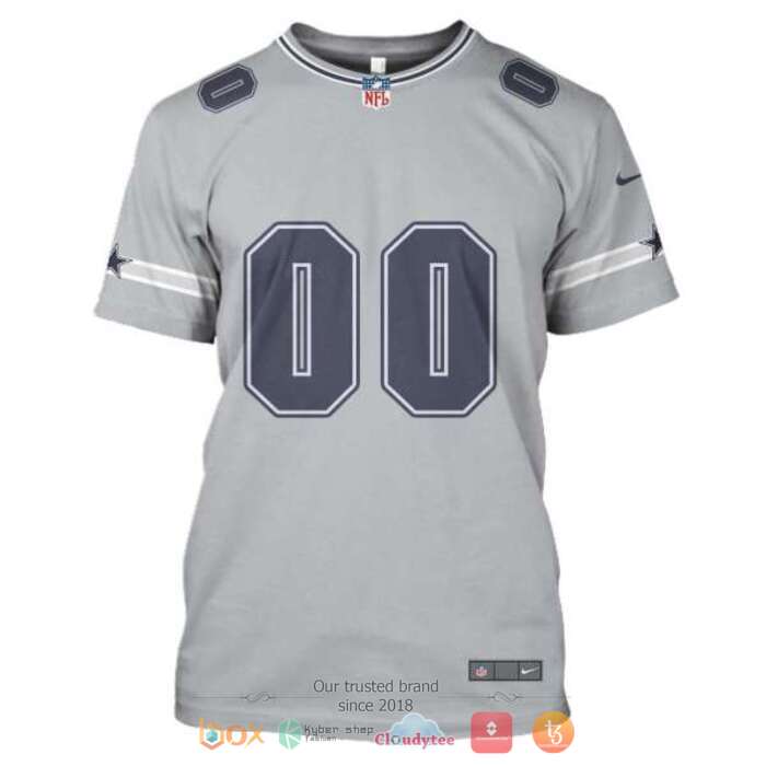 Personalized NFL Dallas Cowboys Grey 3d shirt hoodie 1 2 3 4 5 6