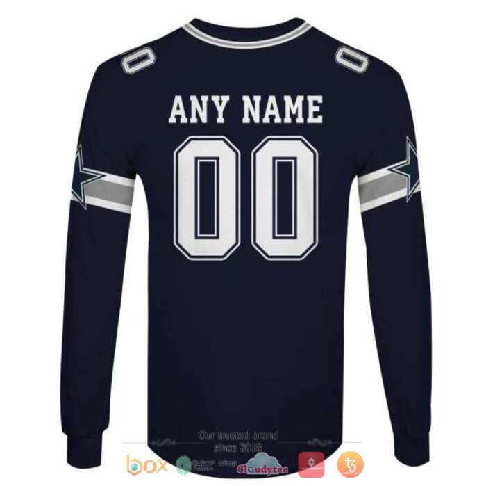Personalized NFL Dallas Cowboys Navy 3d shirt hoodie 1 2 3 4 5
