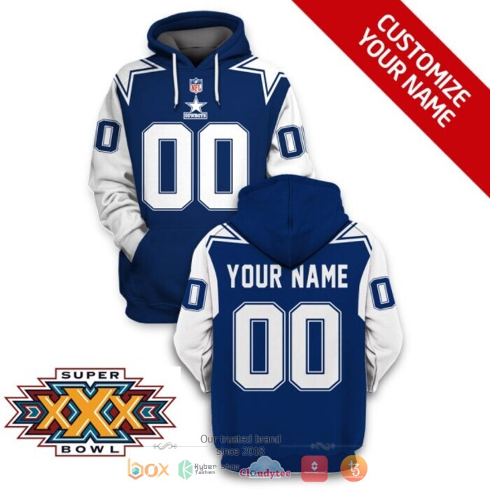 Personalized NFL Dallas Cowboys White Blue 3d shirt, hoodie 1 Personalized NFL Dallas Cowboys White Blue 3d shirt hoodie