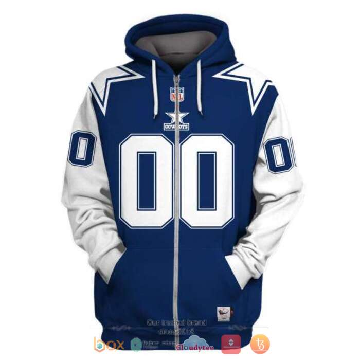 Personalized NFL Dallas Cowboys White Blue 3d shirt, hoodie 2 Personalized NFL Dallas Cowboys White Blue 3d shirt hoodie 1