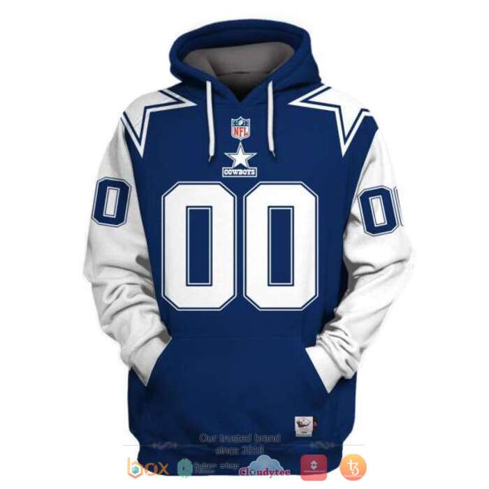 Personalized NFL Dallas Cowboys White Blue 3d shirt, hoodie 3 Personalized NFL Dallas Cowboys White Blue 3d shirt hoodie 1 2