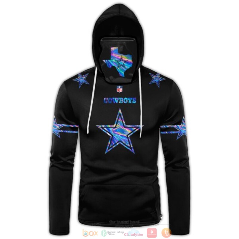Personalized NFL Dallas Cowboys black custom 3d hoodie mask 1