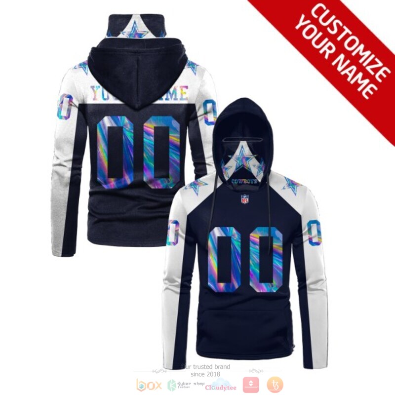 Personalized NFL Dallas Cowboys black white custom 3d hoodie mask