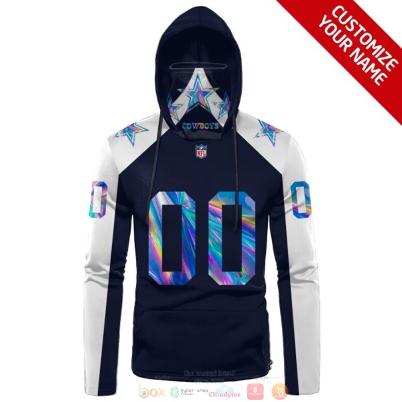 Personalized NFL Dallas Cowboys black white custom 3d hoodie mask 1