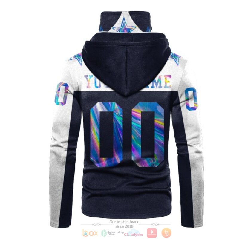 NFL Dallas Cowboys black white Personalized custom 3d hoodie mask 3 Personalized NFL Dallas Cowboys black white custom 3d hoodie mask 1 2