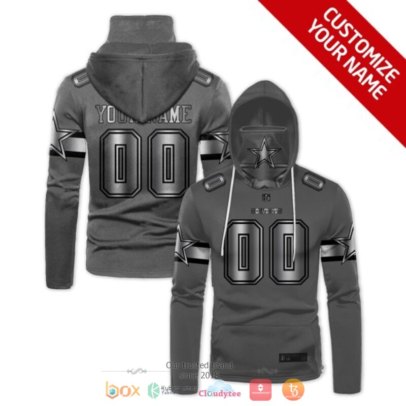 Personalized NFL Dallas Cowboys dark grey custom 3d hoodie mask