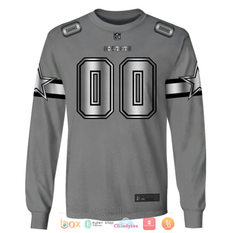 Personalized NFL Dallas Cowboys dark grey custom 3d shirt hoodie 1 2 3 4