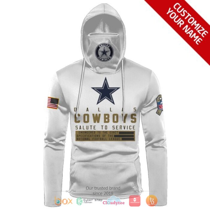 Personalized NFL Dallas Cowboys white 3d hoodie mask 2 Personalized NFL Dallas Cowboys white 3d hoodie mask 1