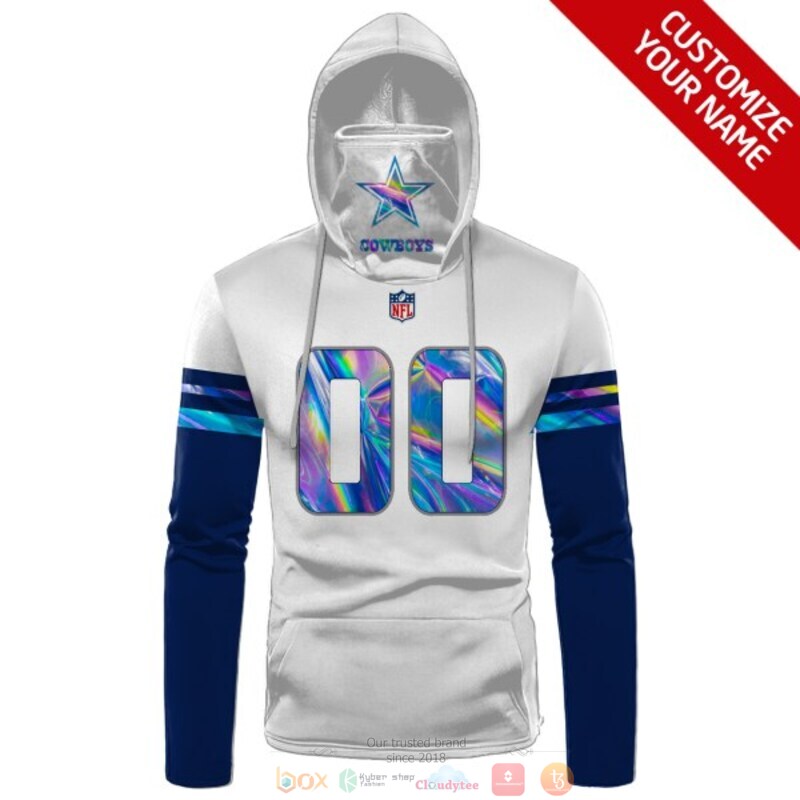 Personalized NFL Dallas Cowboys white custom 3d hoodie mask 1