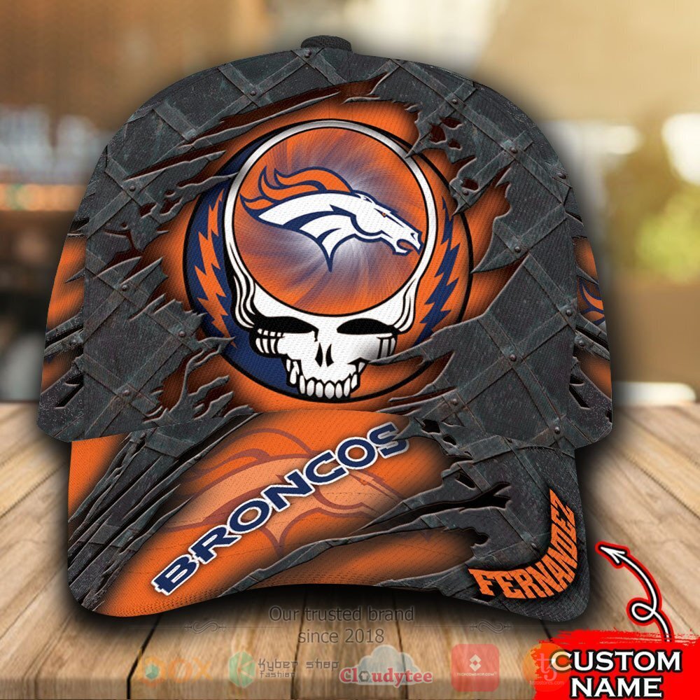 Personalized NFL Denver Broncos Grateful Dead Skull Cap