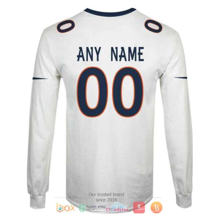Personalized NFL Denver Broncos White 3d shirt hoodie 1 2 3 4 5