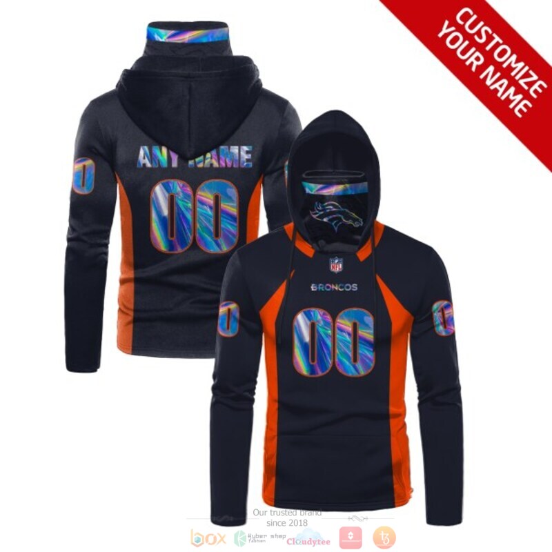 Personalized NFL Denver Broncos black custom 3d hoodie mask
