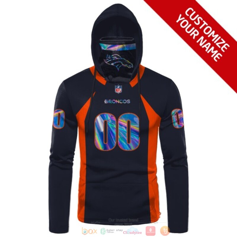 Personalized NFL Denver Broncos black custom 3d hoodie mask 1
