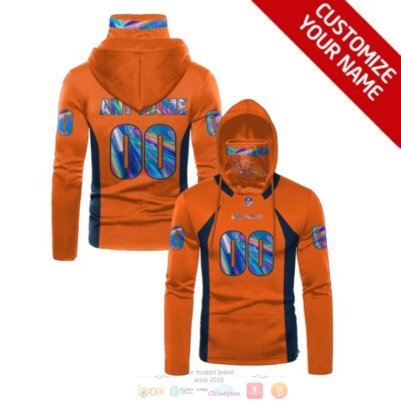 Personalized NFL Denver Broncos orange custom 3d hoodie mask