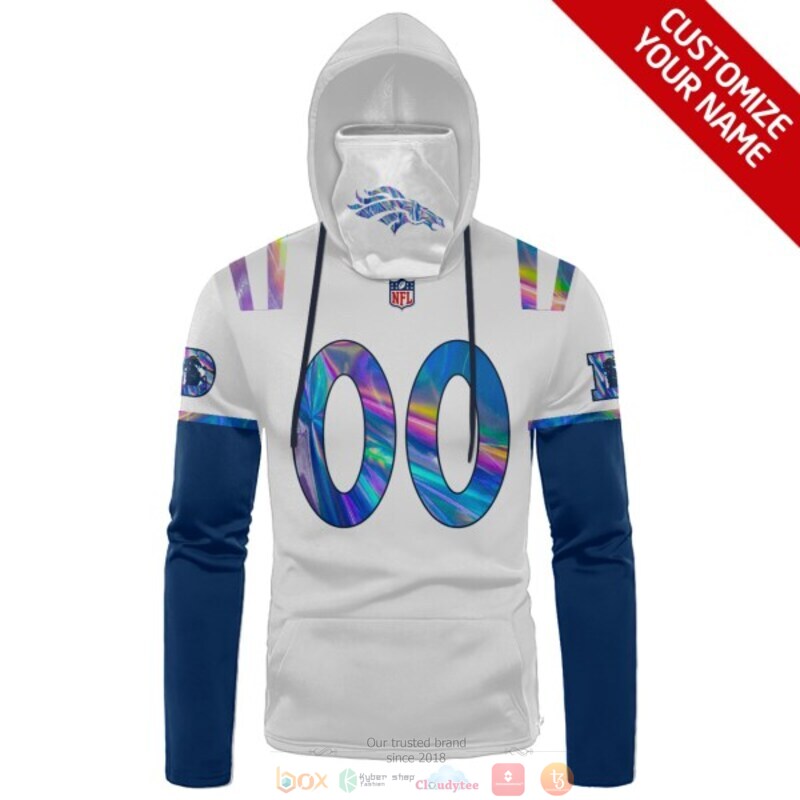 Personalized NFL Denver Broncos white blue custom 3d hoodie mask 1