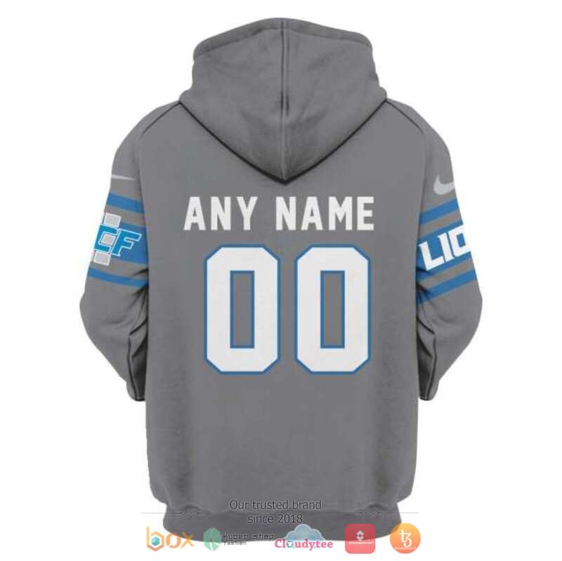 NFL Detroit Lions grey Personalized custom jersey shirt, hoodie 4 Personalized NFL Detroit Lions grey custom 3d shirt hoodie 1 2 3