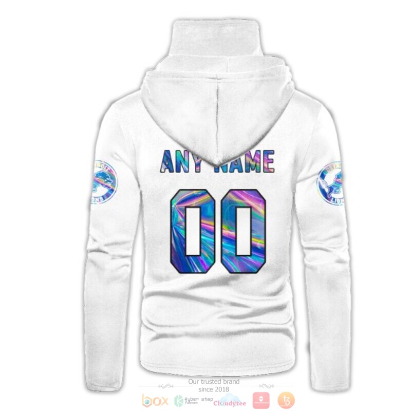 NFL Detroit Lions white Personalized custom 3d hoodie mask 3 Personalized NFL Detroit Lions white custom 3d hoodie mask 1 2