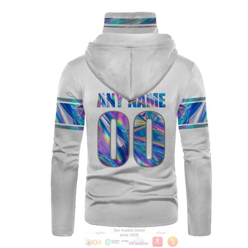 NFL Detroit Lions white hologram Personalized custom 3d hoodie mask 3 Personalized NFL Detroit Lions white hologram custom 3d hoodie mask 1 2