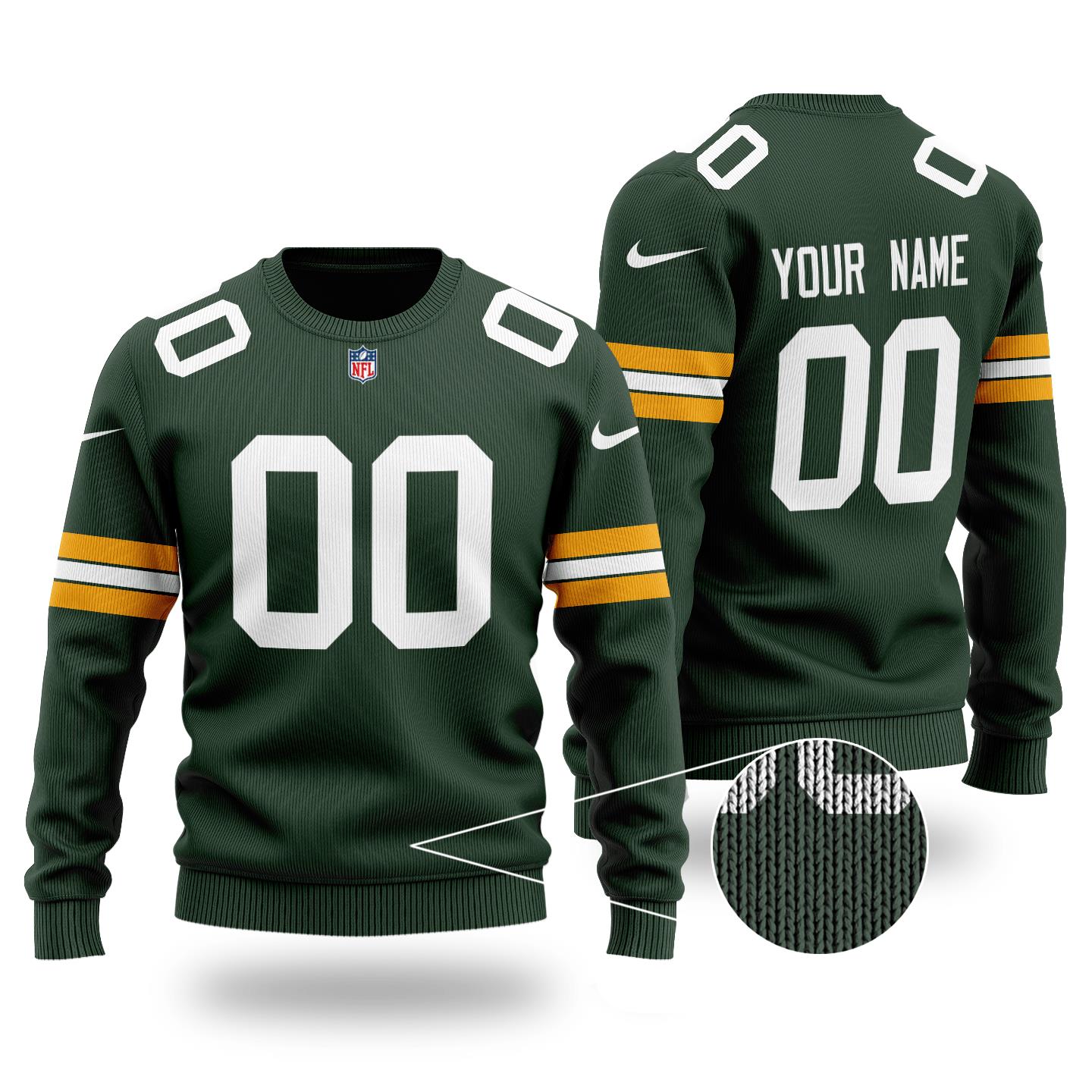 Personalized NFL Green Bay Packers Christmas Sweater