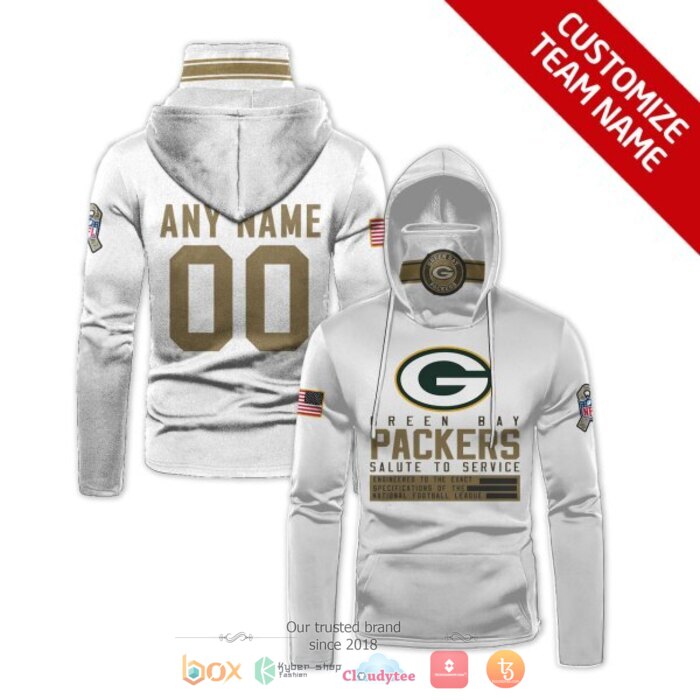 Personalized NFL Green Bay Packers White 3d hoodie mask 6 Personalized NFL Green Bay Packers White 3d hoodie mask