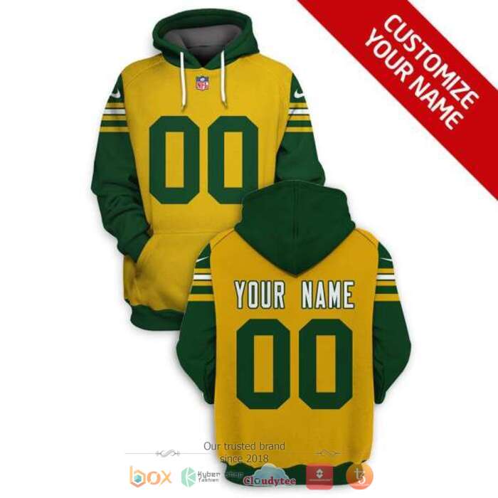 Personalized NFL Green Bay Packers Yellow 3d shirt hoodie