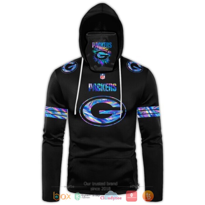 Personalized NFL Green Bay Packers black hologram color 3d hoodie mask 1