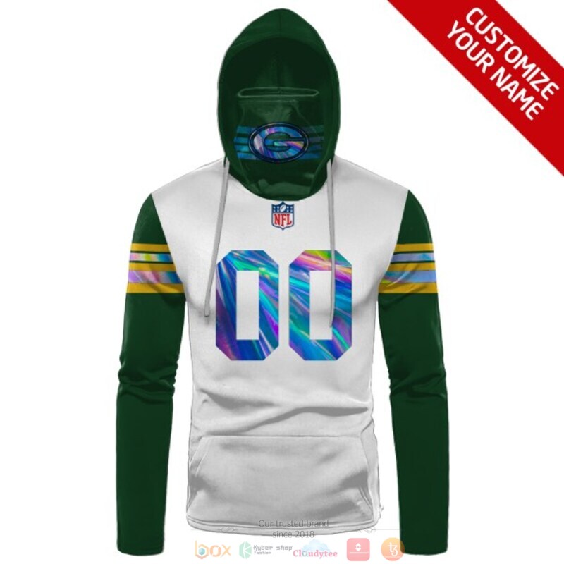 Personalized NFL Green Bay Packers white green custom 3d hoodie mask 1