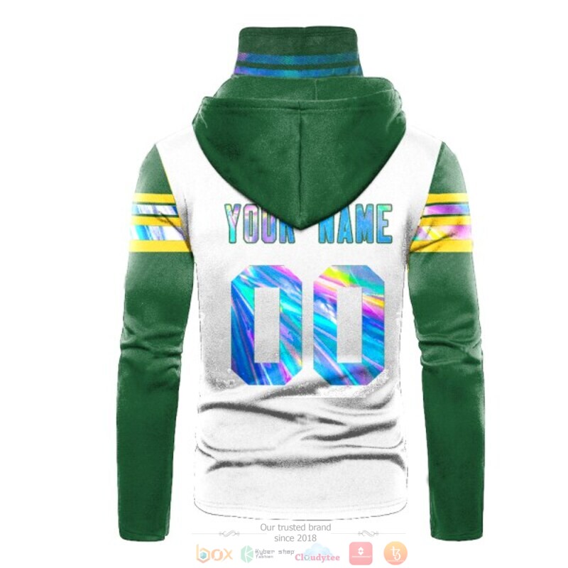 NFL Green Bay Packers white green Personalized custom 3d hoodie mask 3 Personalized NFL Green Bay Packers white green custom 3d hoodie mask 1 2