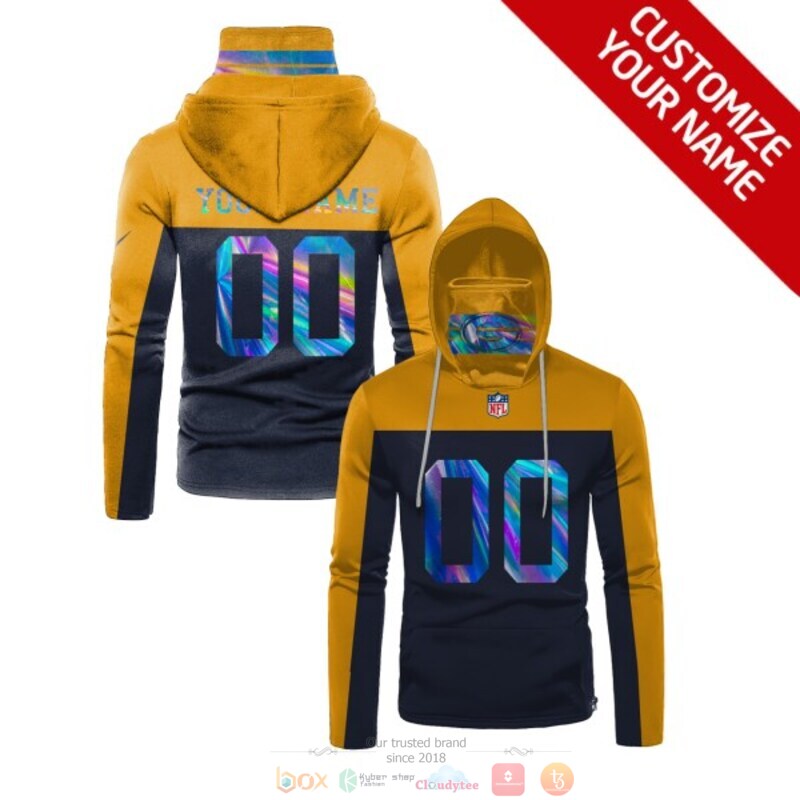 Personalized NFL Green Bay Packers yellow blue custom 3d hoodie mask