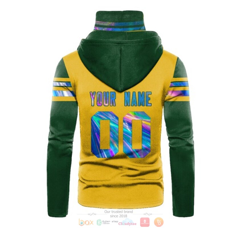 NFL Green Bay Packers yellow green Personalized custom 3d hoodie mask 3 Personalized NFL Green Bay Packers yellow green custom 3d hoodie mask 1 2