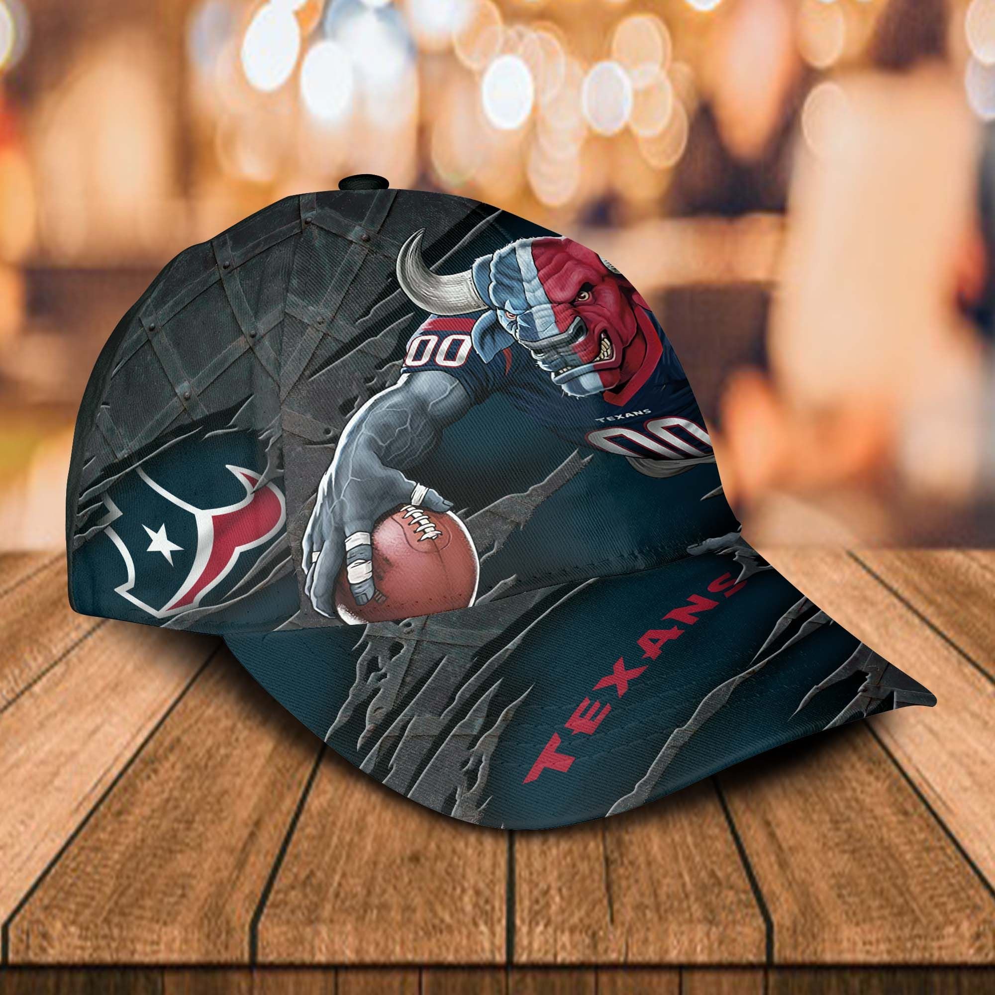 Personalized NFL Houston Texans Mascost Custom Cap 2 Personalized NFL Houston Texans Mascost Custom Cap 1