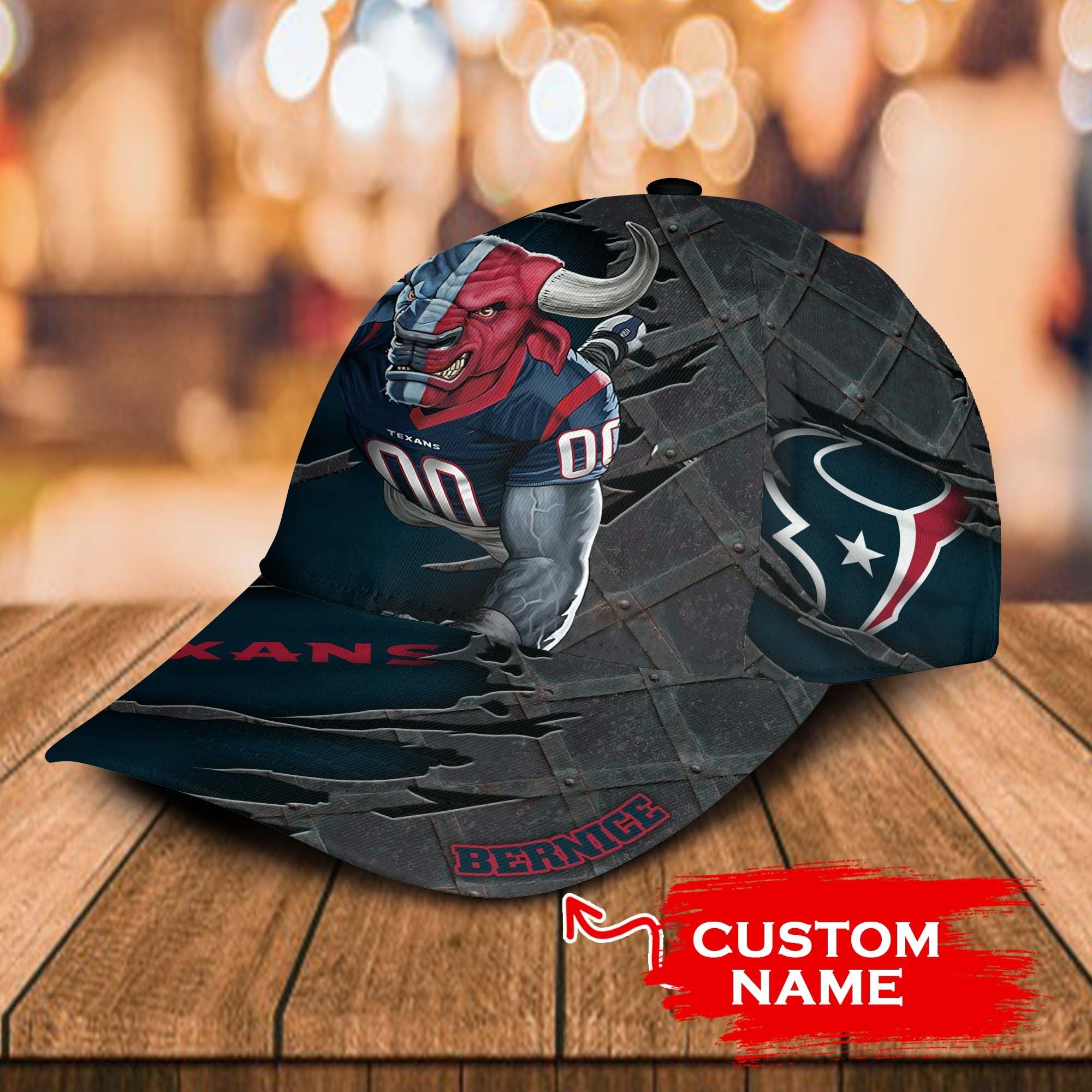 Personalized NFL Houston Texans Mascost Custom Cap 3 Personalized NFL Houston Texans Mascost Custom Cap 1 2