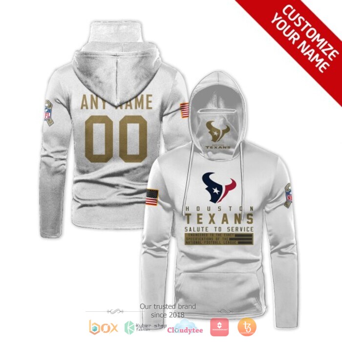 Personalized NFL Houston Texans White 3d hoodie mask 1 Personalized NFL Houston Texans White 3d hoodie mask