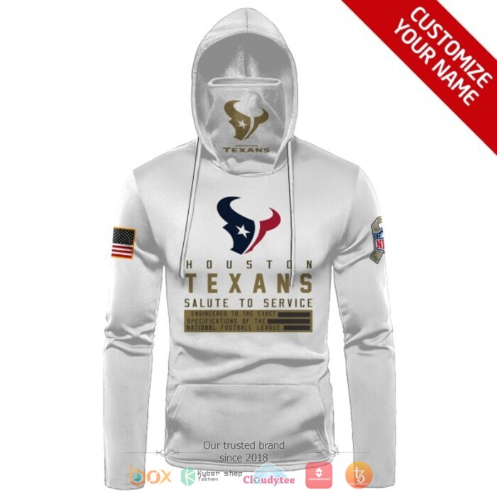 Personalized NFL Houston Texans White 3d hoodie mask 2 Personalized NFL Houston Texans White 3d hoodie mask 1