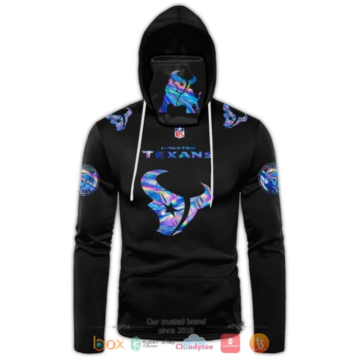 Personalized NFL Houston Texans black hologram color 3d hoodie mask 1