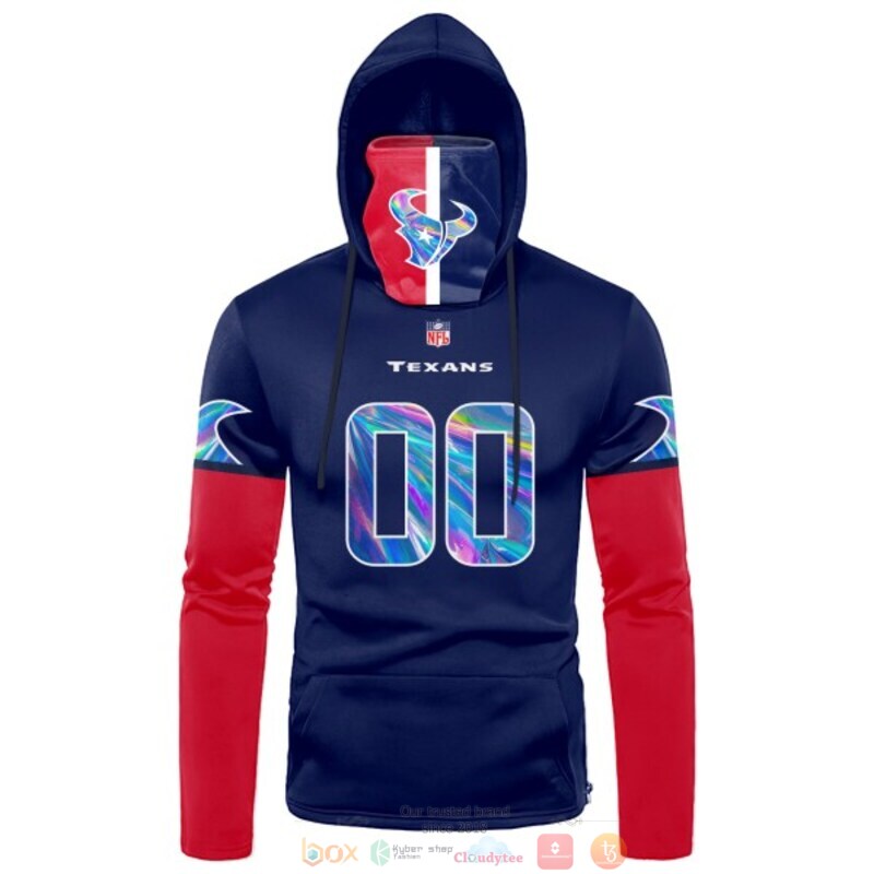 Personalized NFL Houston Texans blue red custom 3d hoodie mask 1