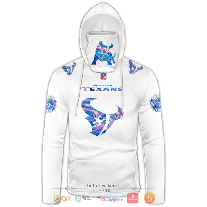Personalized NFL Houston Texans white hologram color 3d hoodie mask 1