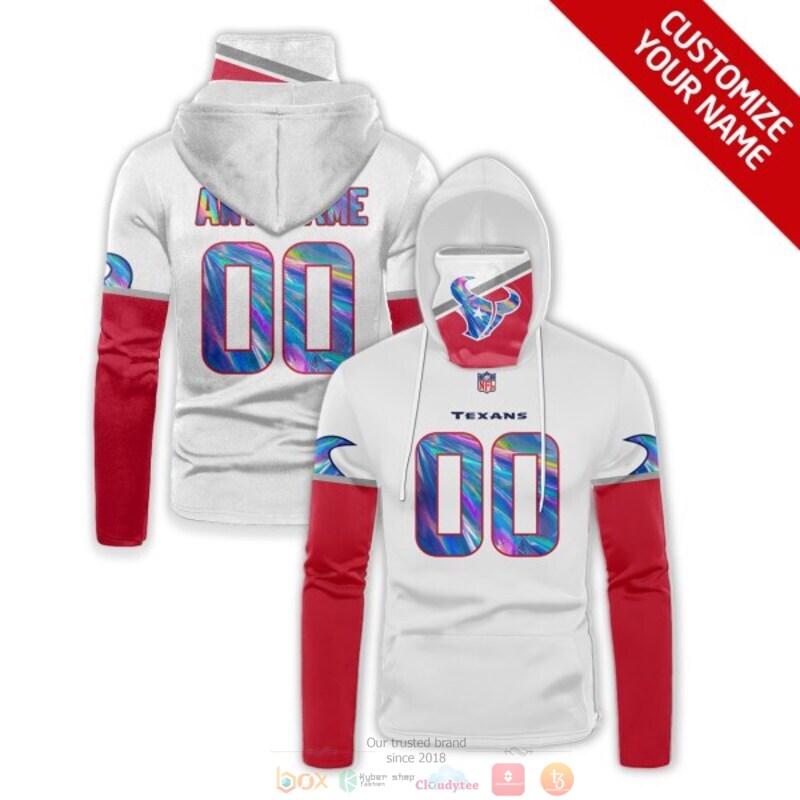Personalized NFL Houston Texans white red custom 3d hoodie mask